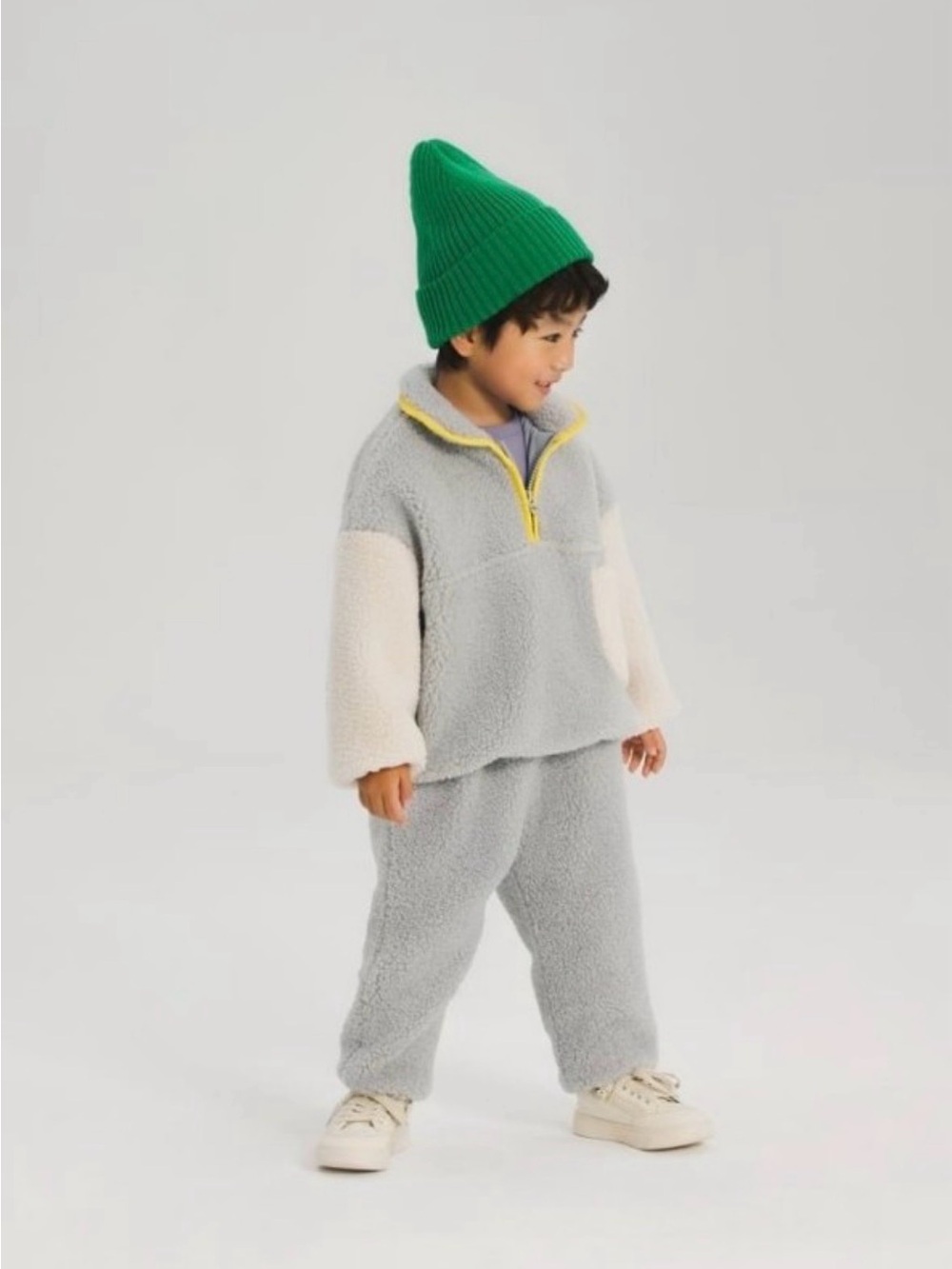 ZARA KIDS Colorblock Sherpa Fleece Bubble Hem Pullover Jacket Outerwear 2-3 Yrs